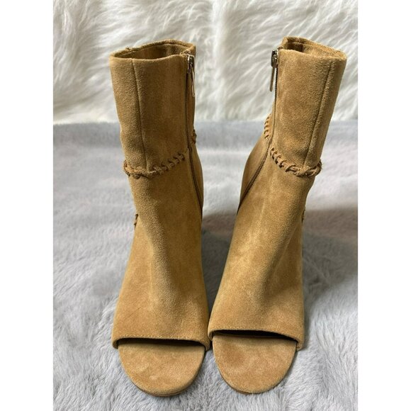 Vince Camuto Women's 8.5 / 39 Suede Peep-Toe Ankle Booties Sashane - Picture 1 of 10